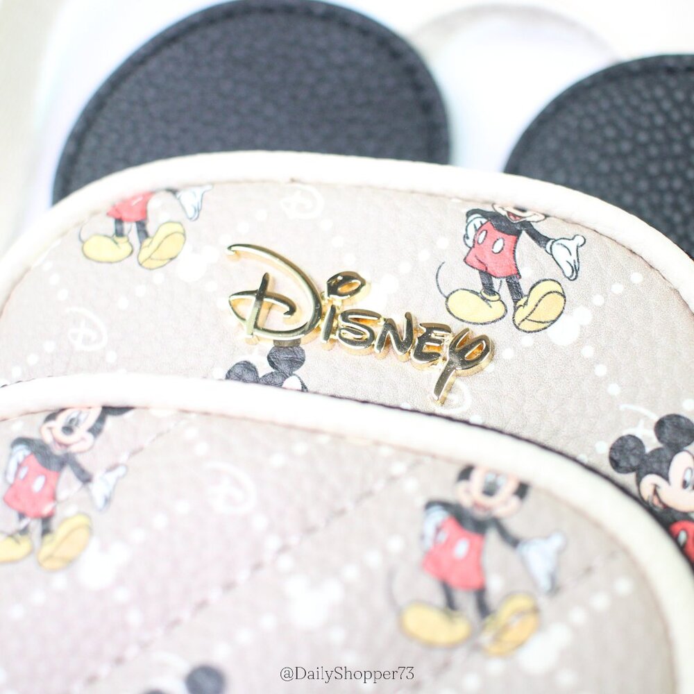 Disney Women's Luxe Mickey Mouse Patterned with Ears Quilted Beige Crossbody Bag - Picture 6 of 10